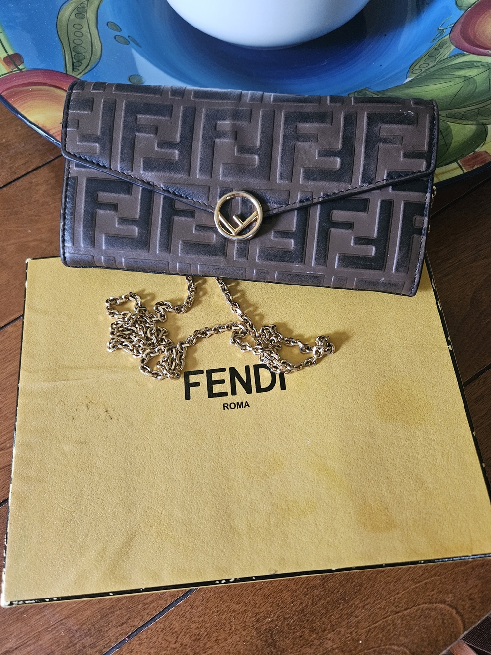 Fendi Zucca  Embossed Continental Wallet On Chain
